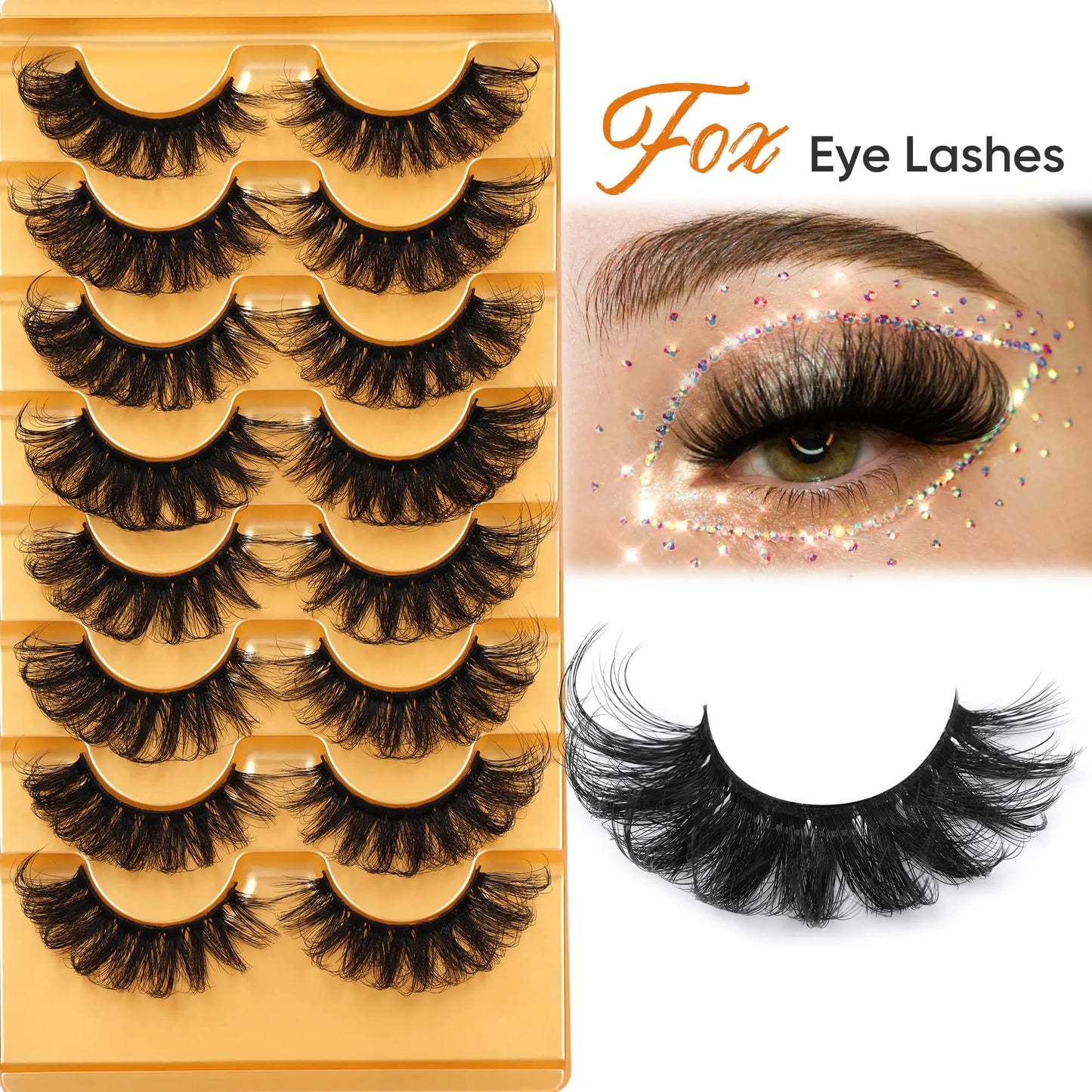 Focipeysa False Lashes Fluffy Mink